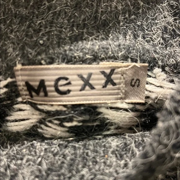 Mexx Oversized Knit Tunic Pullover Sweater Warm Angora Black White Size Small - Picture 12 of 12